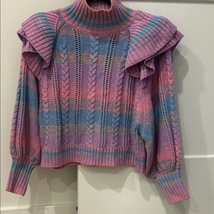 Something Navy Multicolor Turtleneck Sweater